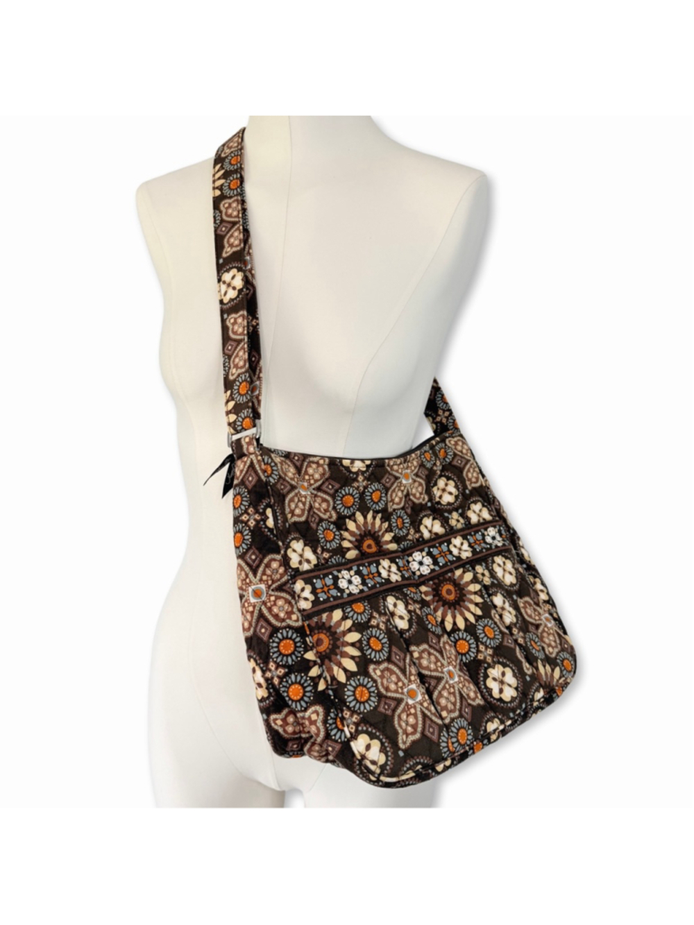 Vera Bradley Canyon Brown Floral Quilted Crossbody Bag